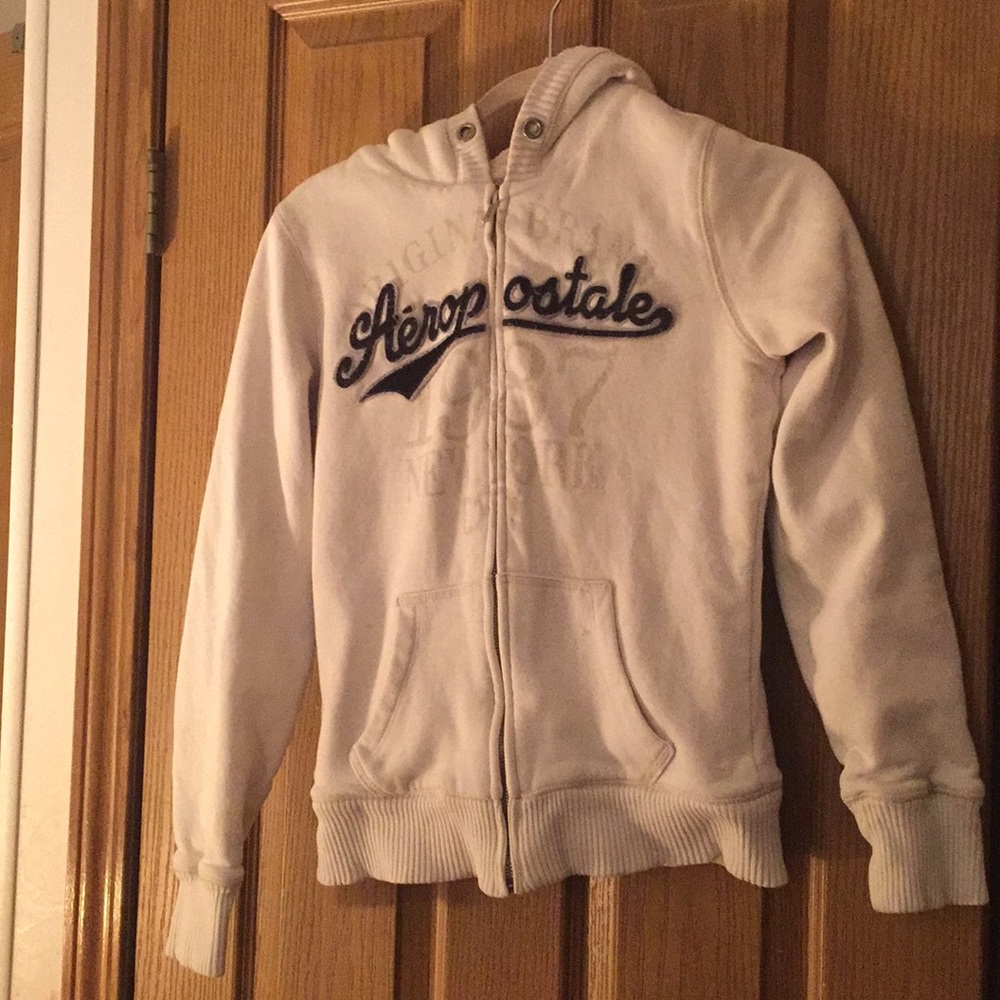 Aeropostal shearling zip up sweatshirt